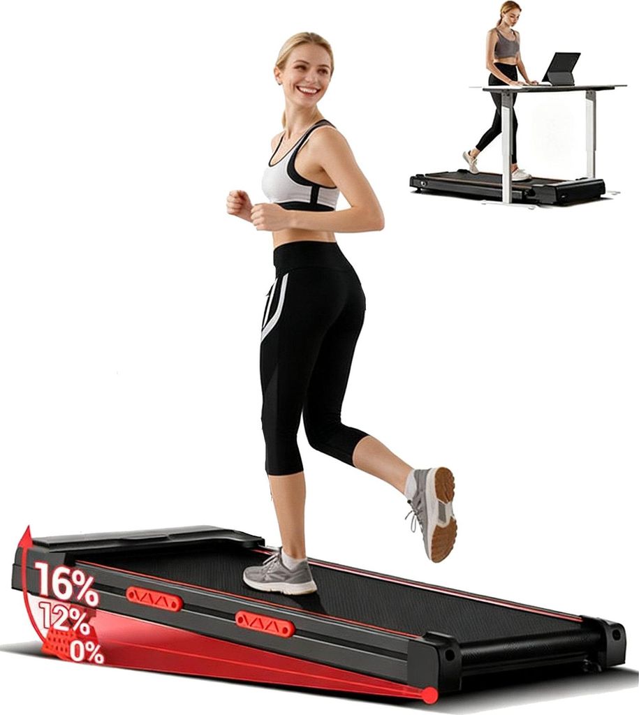 Laufband Für Zuhause Klappbar 10KM/H,Laufbänder mit Herzfrequenzmonitor,Steigung, LED Anzeige, 2.5PS Leise Kleines Walking Machine,Belastung 136K...