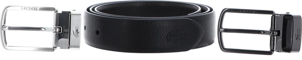 LACOSTE Leder Gürtel Elegance Reversible Stitched Box Belt W90 Noir Marron schwarz dunkelbraun