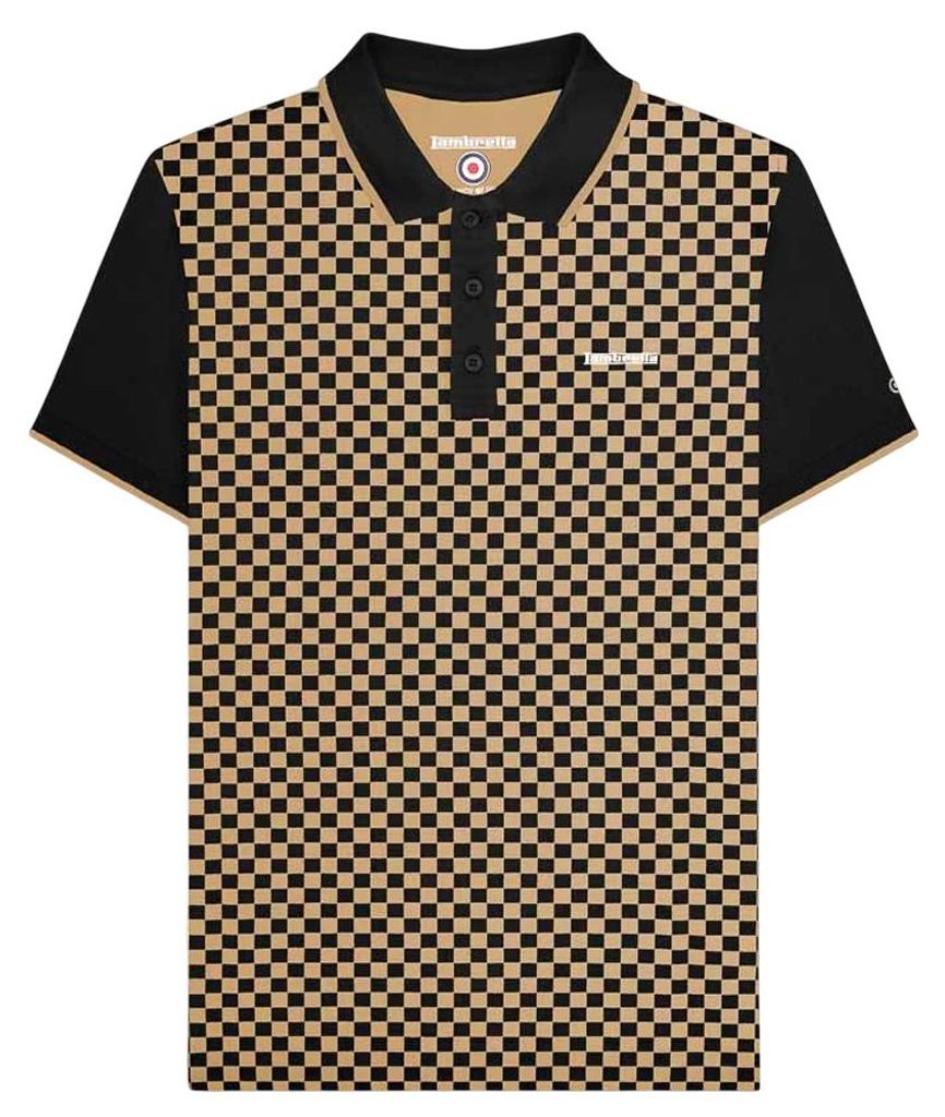 Lambretta - Poloshirt Rundum bedruckt für Herren LB174 (S) (Schwarz/Nomade)