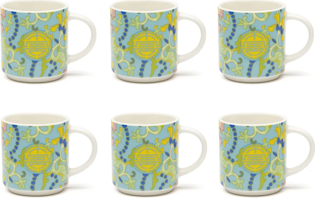 Set 6 Tazzine Caffè Excelsa La Via Della Seta Design Orientale Porcellana