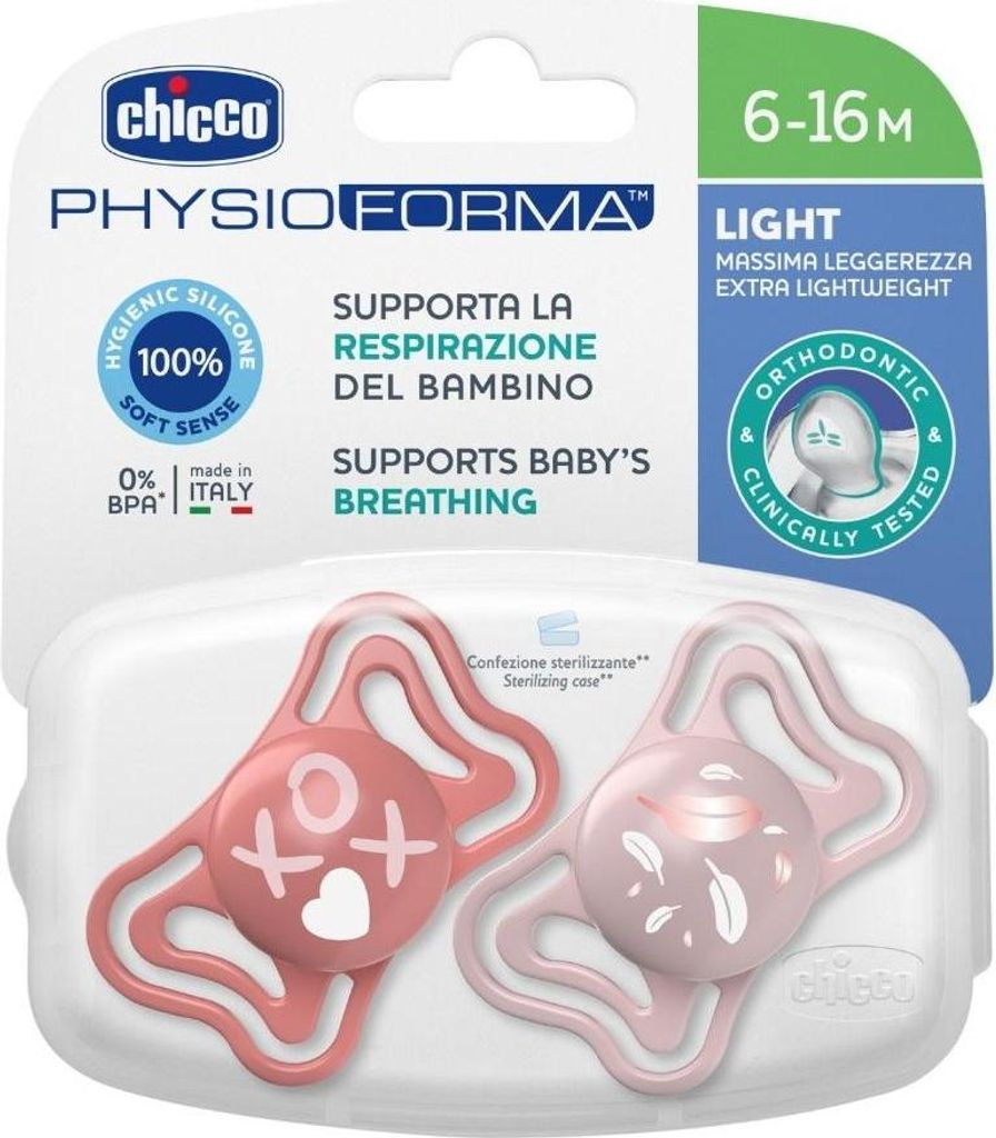 Chicco PhysioForma Light Silikon Schnuller Rose 6-16m Produktbild 