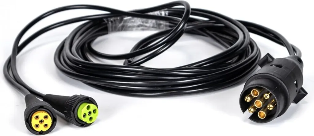 Câble de remorque 7 broches vers 2 connecteurs baïonnette 5 broches 5,5m