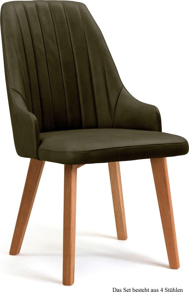 Esszimmerstuhl (4er-Set) Daryl 52x91x60 Eiche geölt/Khaki