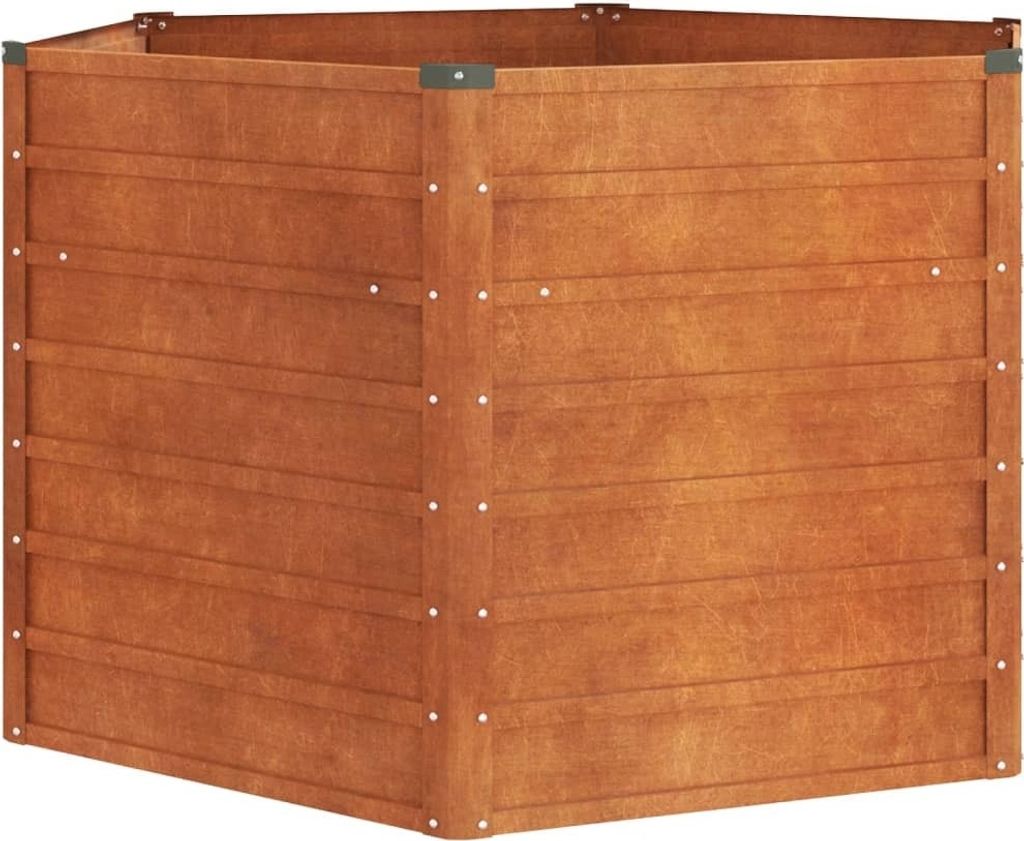 vidaXL Letto rialzato arrugginito 129x129x77 cm Acciaio Immagine del prodotto 