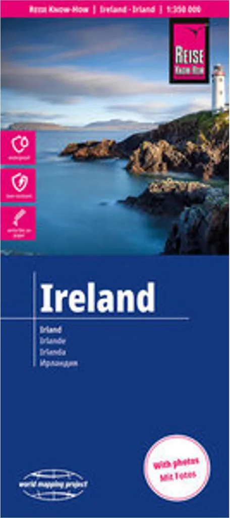 Carte routière Irlande échelle 1:350 000 pour voyage et grand tourisme