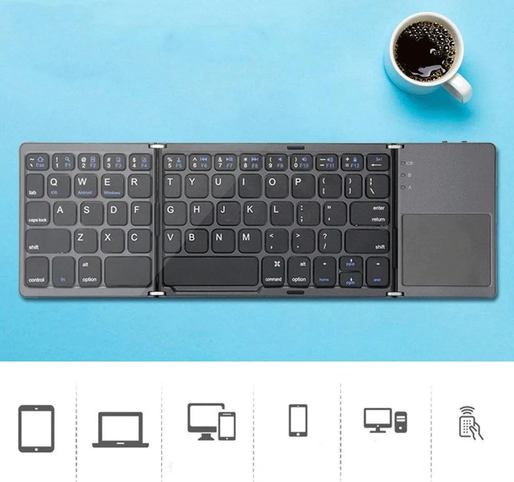 Clavier sans fil pliable portable et universel avec connexion Bluetooth