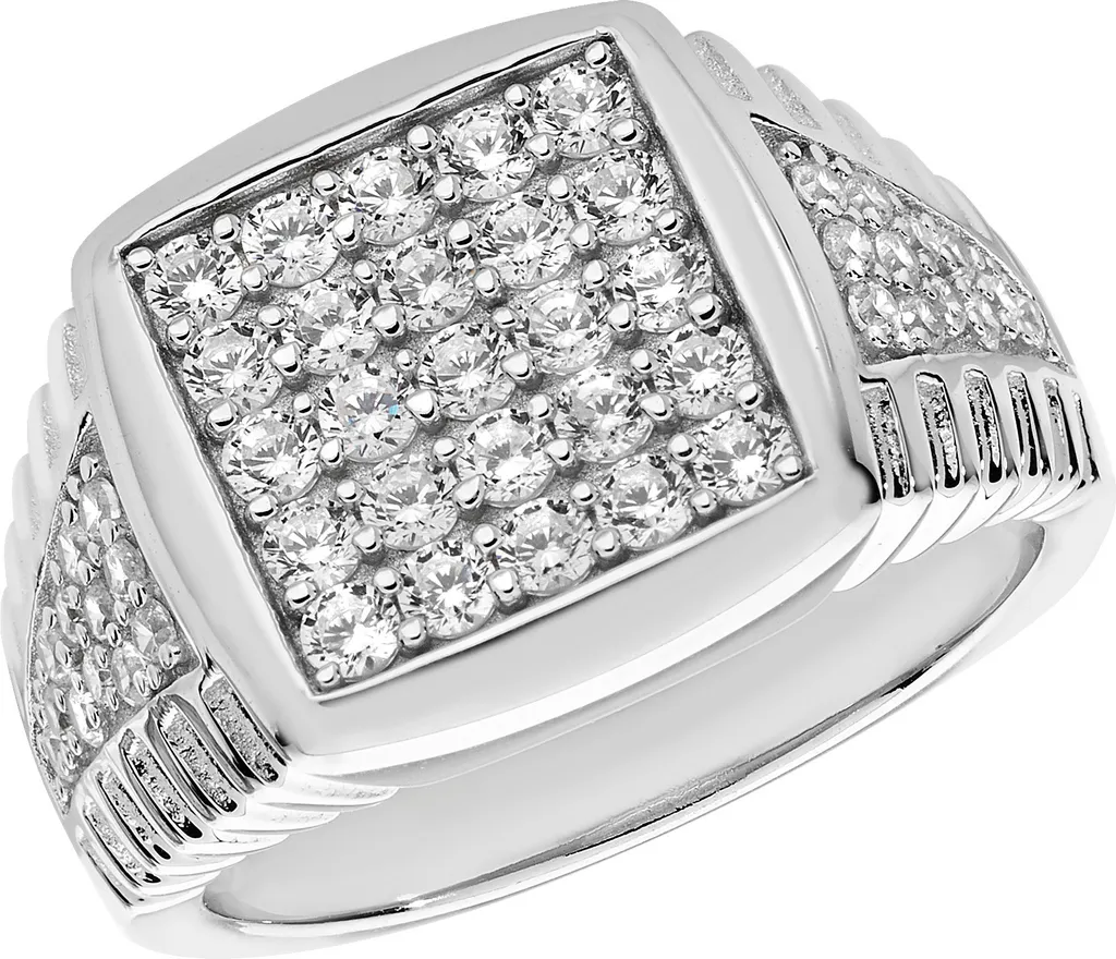 Alliance Homme Argent 925 et Zirconium, Idéal Mariage ou Cadeau 64