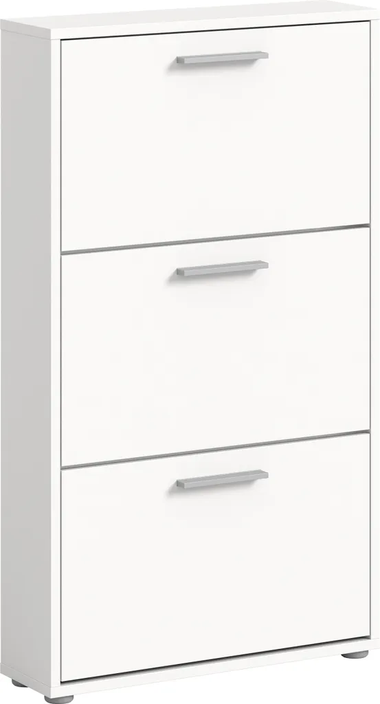 Meuble à Chaussures Blanc Fin 59x103x17cm - Armoire de Rangement Entrée