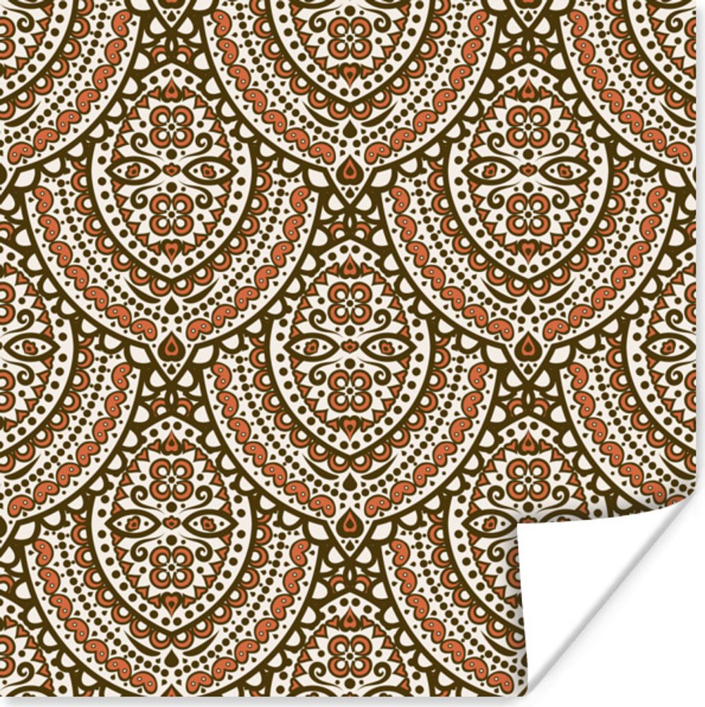 MuchoWow Poster Muster - Orange - Braun 30x30 cm - Wandposter - Printing