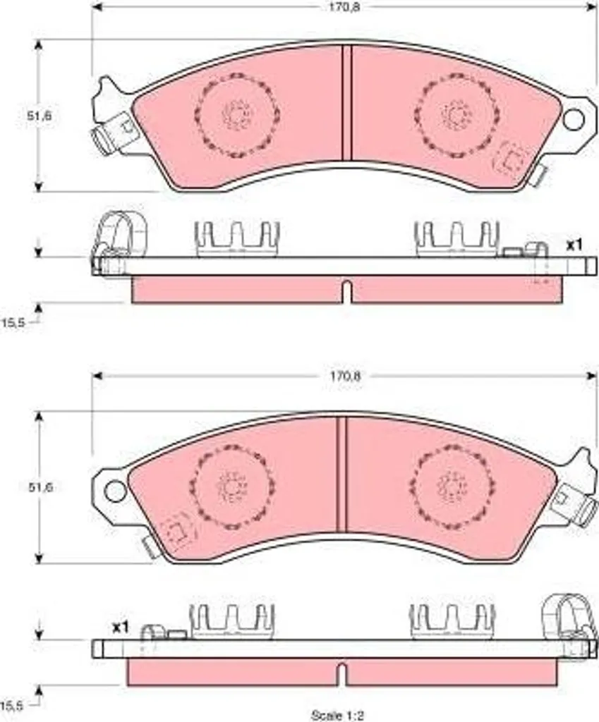 Plaquettes de Frein TRW GDB1226 pour Corvette - Disque OE 12518935