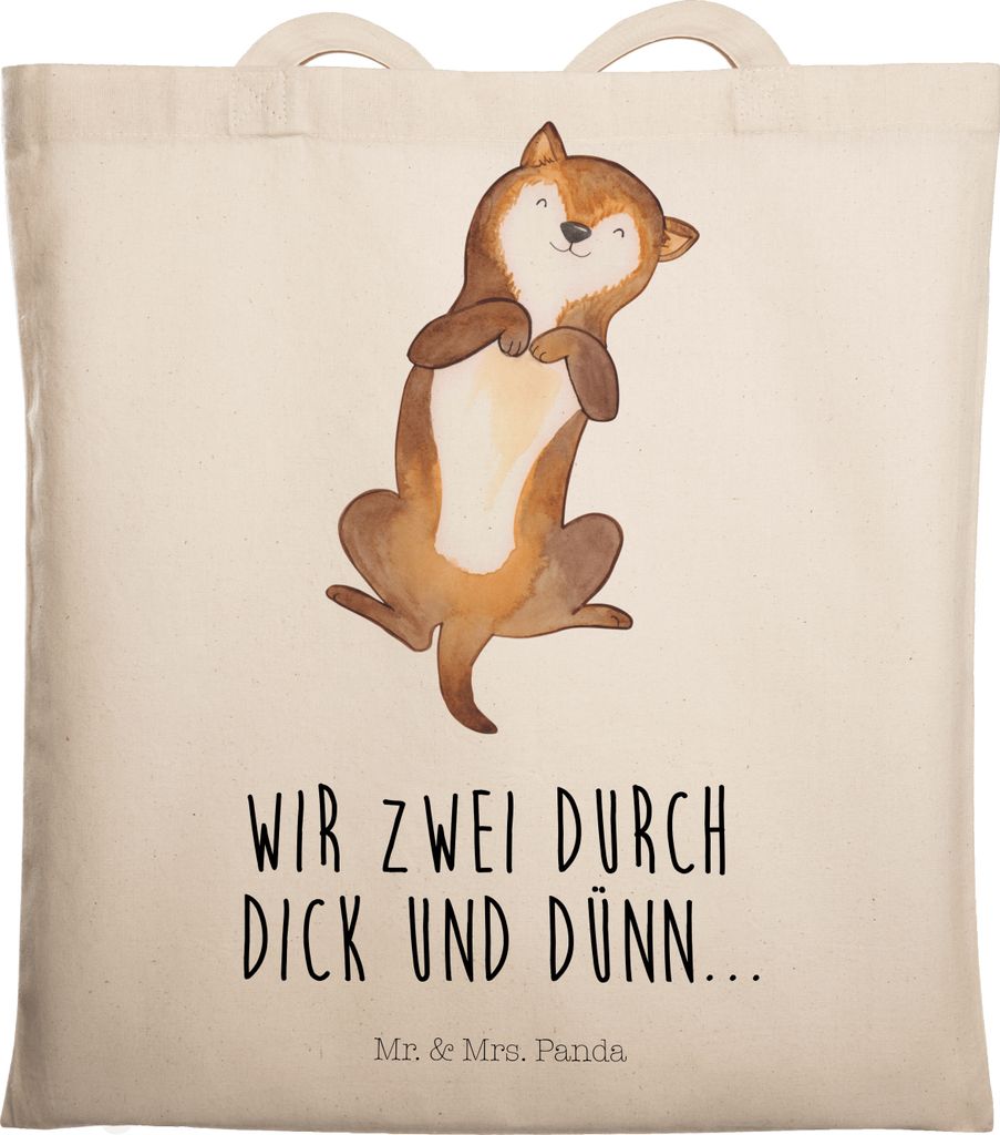 Mr. & Mrs. Panda Tote Bag Hund Streicheln - Transparent - Geschenk, Vierbeiner, Tasche, Süß, Hunde, Laptoptasche, Stoffbeutel, Sprüche, Uni, umh...