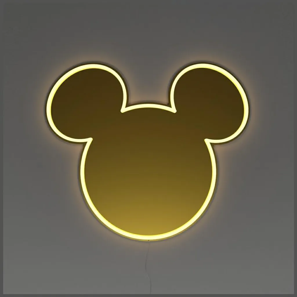 Miroir Mickey Disney Yellowpop Édition Gold - Décoration Murale Néon