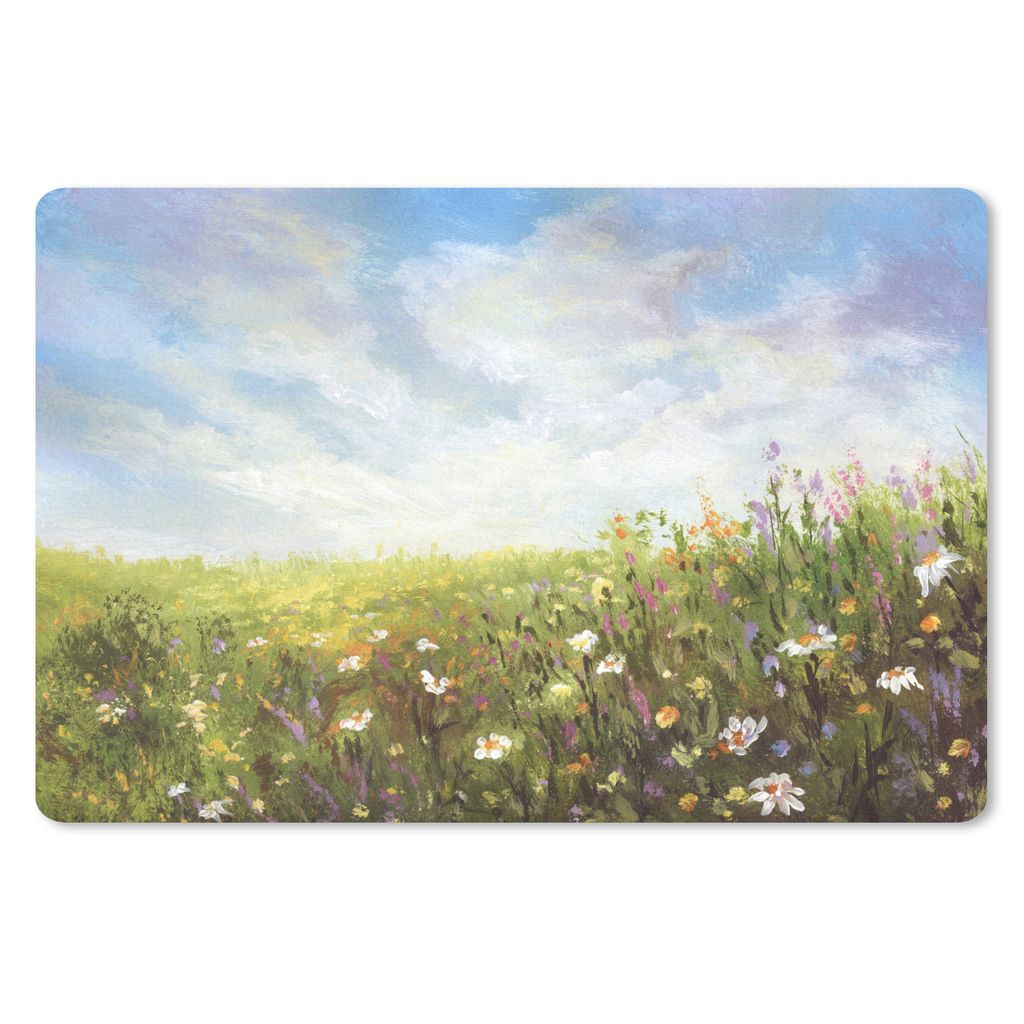 MuchoWow Mauspad Mousepad Sommer - Blumen - Ölfarbe 27x18 cm - Mousepads - Maus Mat - Pad - Mausunterlage - Büroartikel - Desk Matten