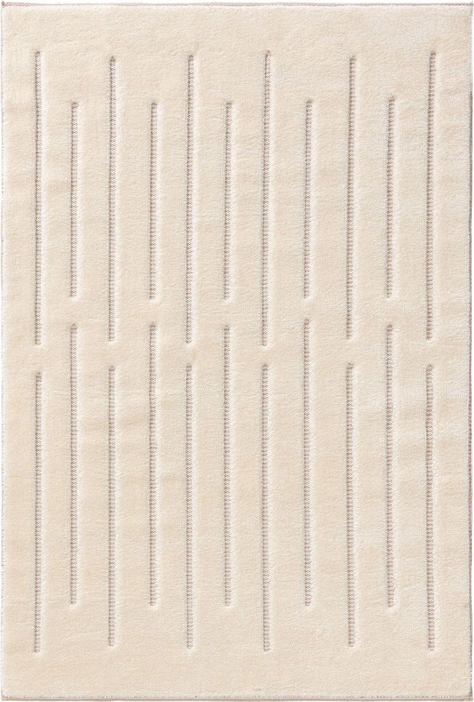 benuta Teppich Wohnzimmer Elvy Creme 160x230 cm Wohnzimmerteppich Rechteckig Muster Kurzflor Flauschig Weich