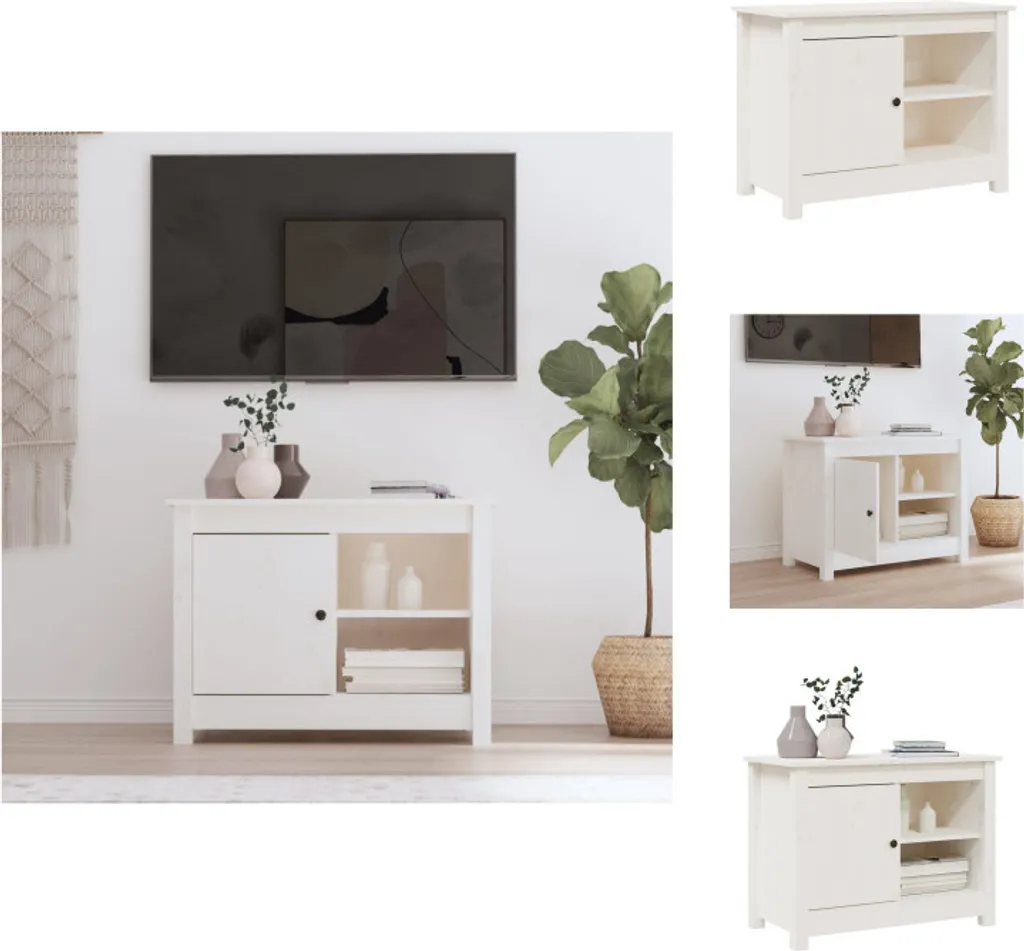 Mobile TV vidaXL Bianco 70x36,5x52 cm Legno Pino Massiccio | Offerta