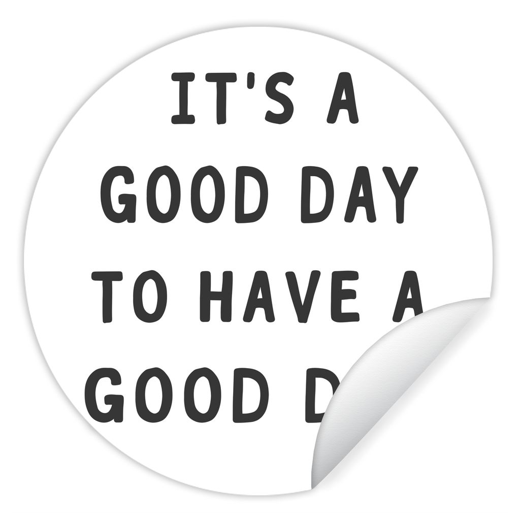 MuchoWow Runde Wandtattoo - Wandsticker Tapete Aufkleber Zitate - Positiv - Sprichwort - Schwarz und weiß Ø 100 cm Selbstklebend und Reposition...