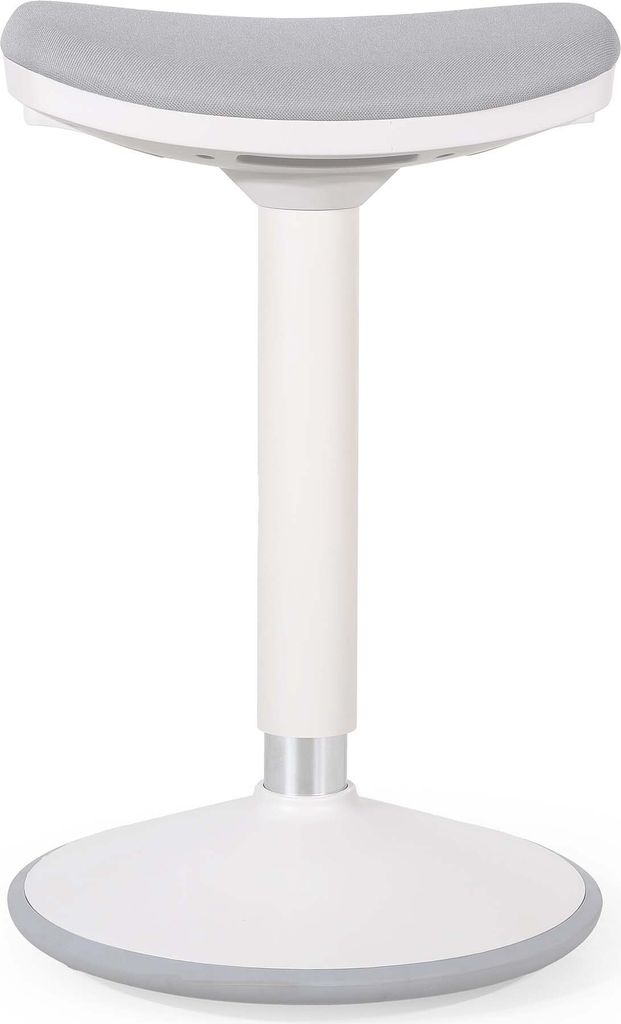 Wiltec Sitz- & Stehhocker grau, Drehhocker höhenverstellbar bis 82 cm, Polsterhocker bis 135 kg, moderner Hocker drehbar für Büro und Homeoffice