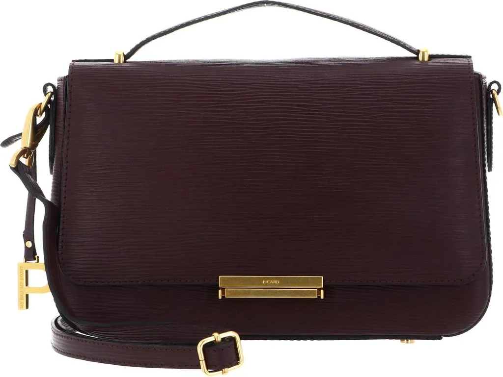 Petit Sac à Main Crossover Calais en Cuir Bordeaux avec Rabat Magnétique