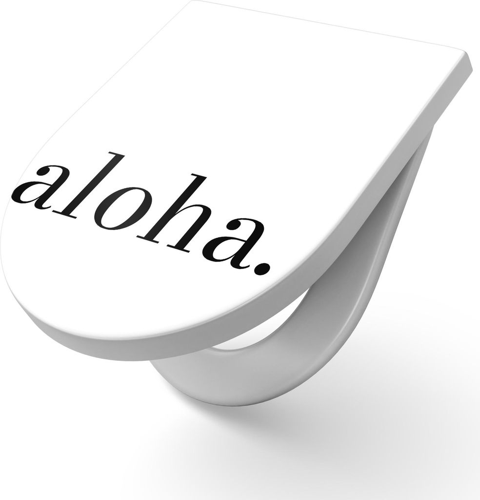DEQORI WC-Sitz Duroplast 36,4x45,4 cm 'Aloha - Schriftzug' Toilettensitz WC-Brille Design
