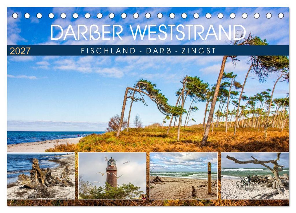 Darßer Weststrand - Fischland Darß Zingst (Tischkalender 2027 DIN A5 quer), CALVENDO Monatskalender