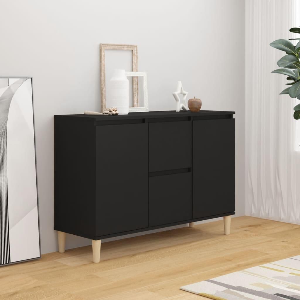 vidaXL Credenza nera 103,5x35x70 cm Materiale a base di Immagine del prodotto 