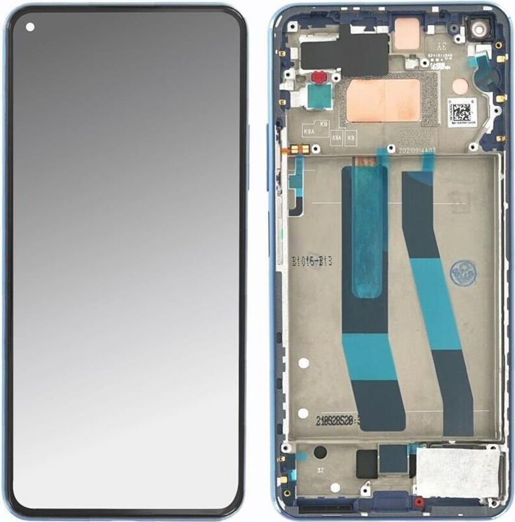 Original Xiaomi Mi 11 Lite 5G New Edition AMOLED DisplayTouchscreen Bildschirm Rahmen Blau & Werkzeug