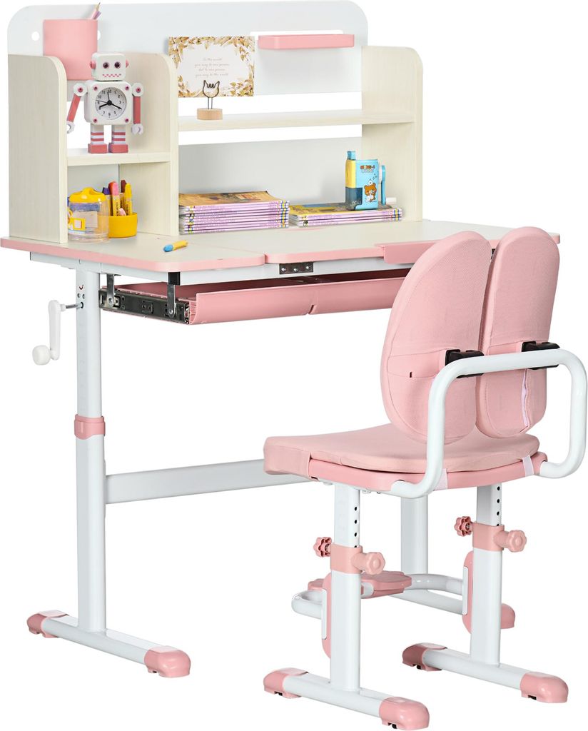 HOMCOM Ensemble bureau et chaise pour enfants, hauteur Image du produit 