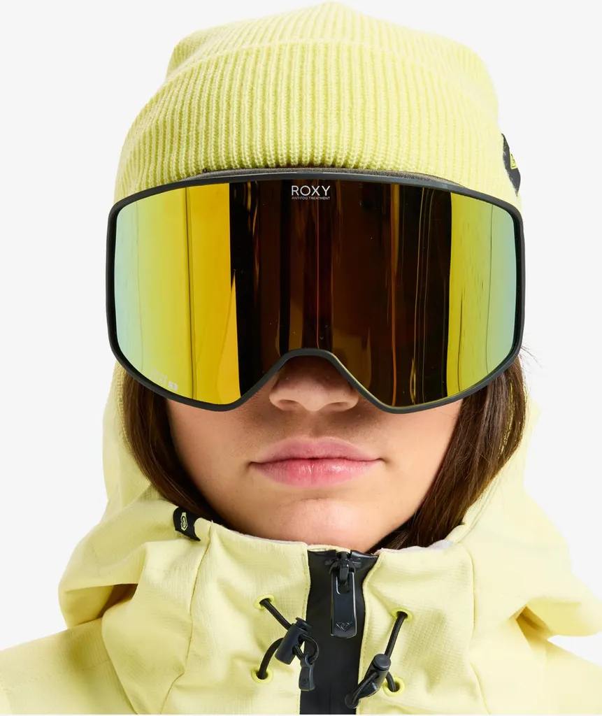 Masque de ski Roxy Storm Jaune et Noir pour Femme avec Écran Multilayer