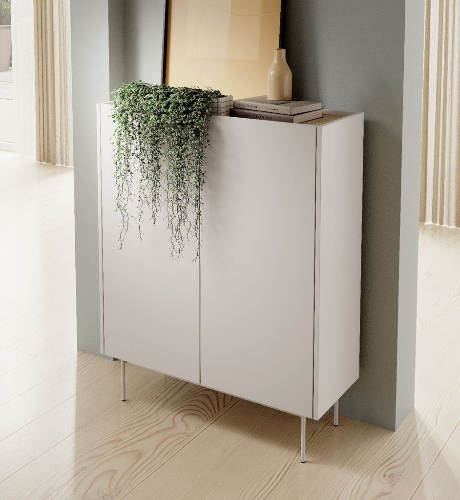 Kommode COLOR 97 cm mit 2 Türen Sideboard Metallbeine Kaschmir