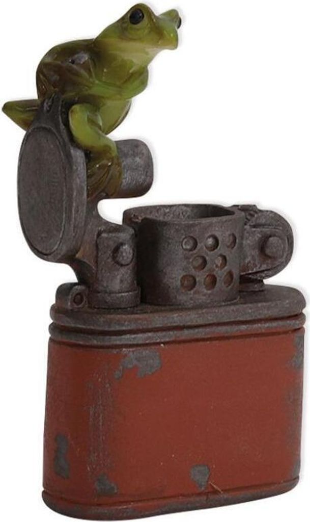 Keramikfigur Frosch Paul der Feurige, 7 cm, grün-braun