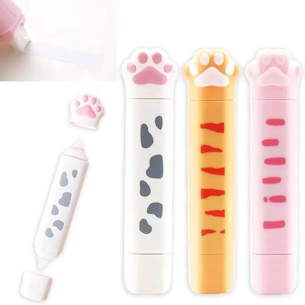 Fournitures scolaires chat lot de 3 correcteurs à ruban pour bureau zen