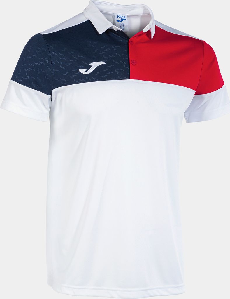 Joma Crew V Polo, Weiss-Rot, 164