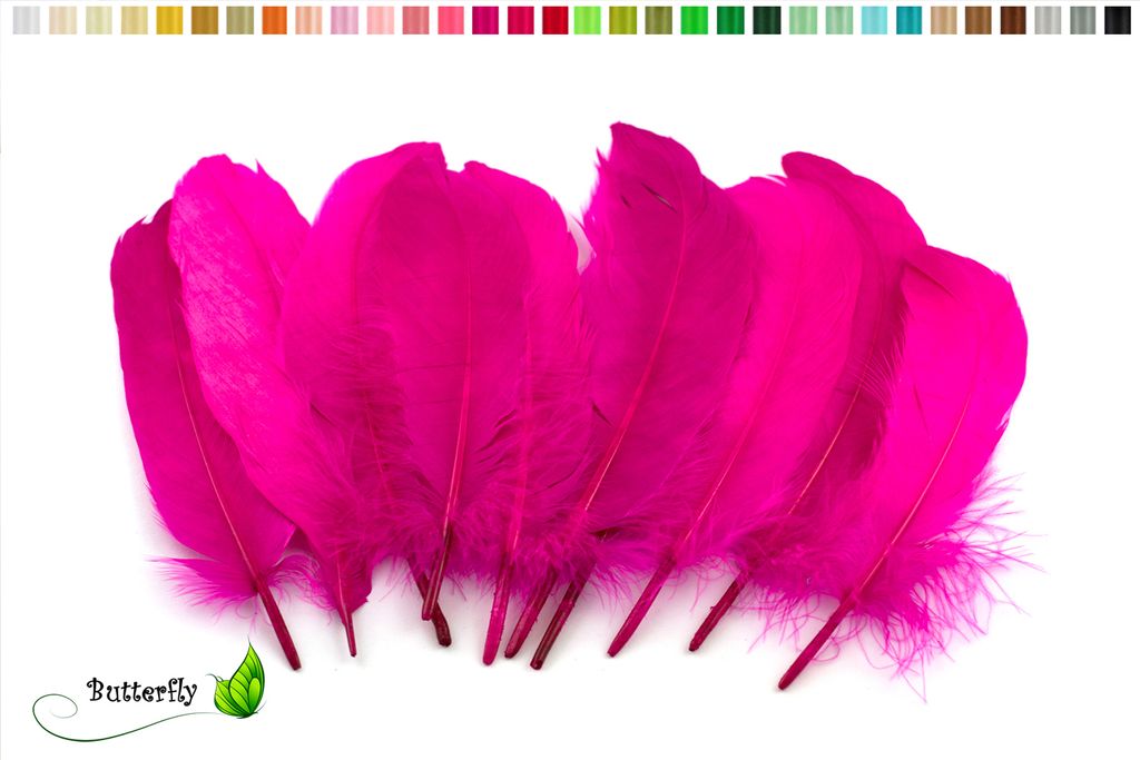 10 Gänsefedern 15-20cm, Farbauswahl:fuchsia / magenta 183D Produktbild 