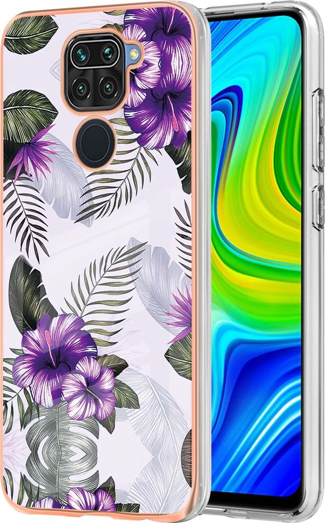 Redmi Note 9 Hülle, Muster Handyhülle Weich TPU Bumper Schutzhülle für Xiaomi Redmi Note 9 Lila