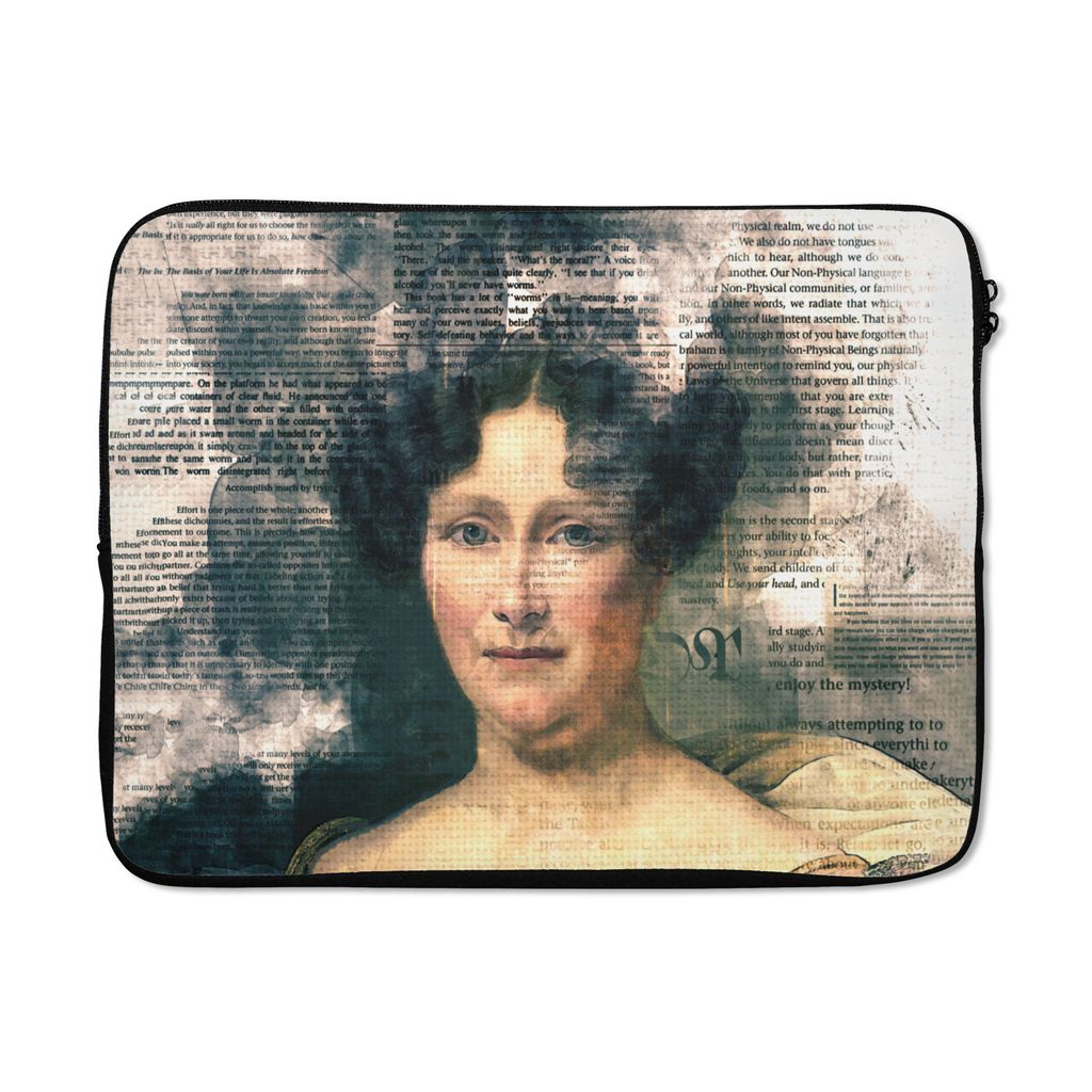 MuchoWow Laptop Hülle 17 Zoll Laptoptasche Johanna Henriëtte Engelen - Dubois Drahonet - Zeitungsartikel - Zipper - Schutzabdeckung