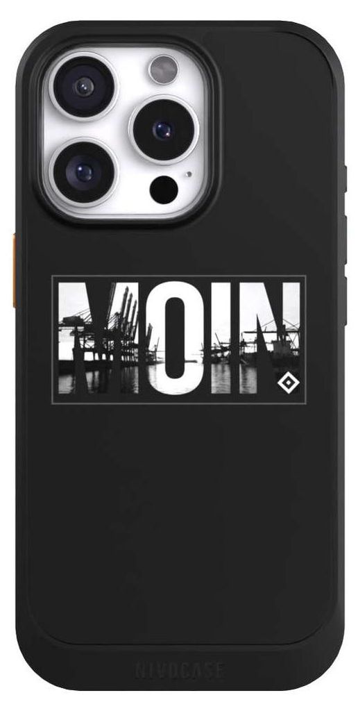 NIVOCASE Hülle für Apple iPhone 16 Pro Handyhülle NIVOcore Case Schwarz HSV Hamburger SV Offizielles Lizenzprodukt