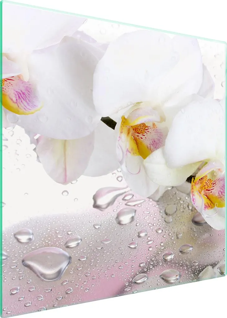 Coprifornelli in Vetro Orchidea Rosa 50x52 | Piastra Cucina Antimacchia