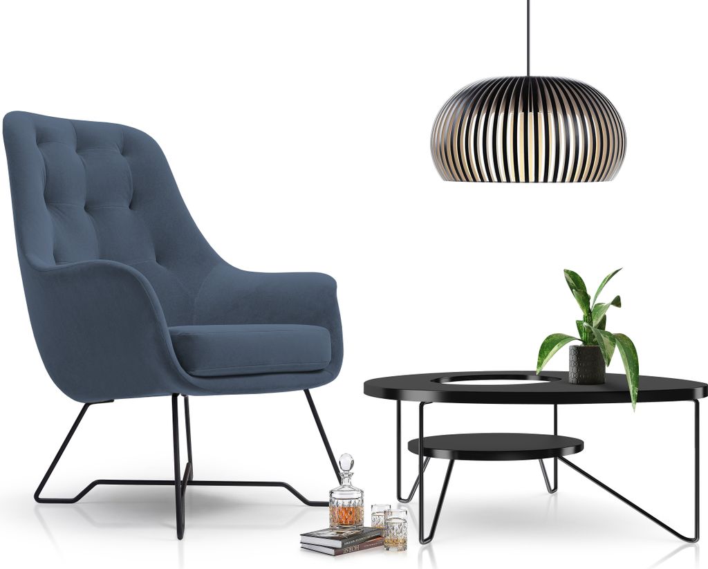 DomoHome Sessel EZO Komfortabler Moderner Designer-Sessel Ergonomische Polsterung, Stabile beine, PUR-Schaum Sitzkomfort, Hochwertiger Stoffbezug G...