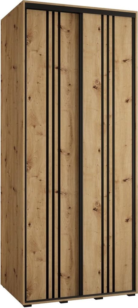 MEBLE KRYSPOL Davos 6 Schrank, zwei Türen - 235,2x120x60 cm - Artisan Artisan Schwarz