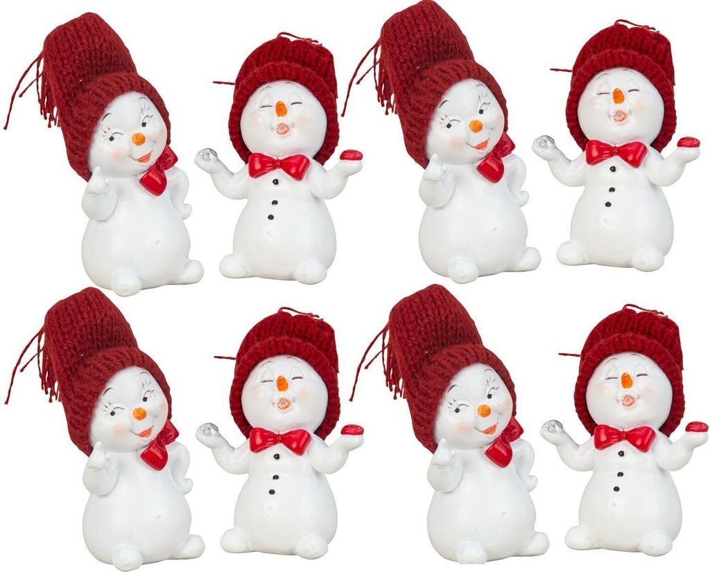 8 Stück Schneemann Figur klein 7cm Mitbringsel Weihnachten Produktbild 