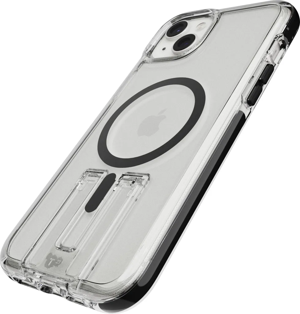 Tech21 EvoCrystal Kick Coque MagSafe pour iPhone 15 Plus Noir et Clair