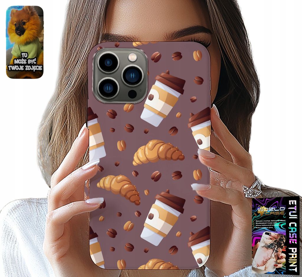 Gehäuse Für Iphone 13 Pro - Gehäuse Mit Kaffee-Croissants Und Bohnen Im Hintergrund
