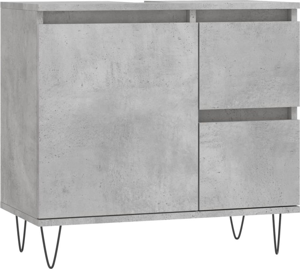 Badschrank Betongrau 65x33x60 cm Holzwerkstoff
