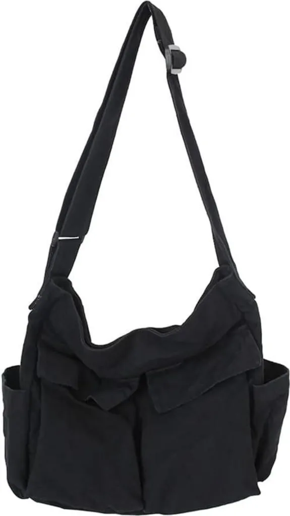 Grand Sac à Bandoulière Hobo en Toile Canvas Style Vintage TIAASTAP