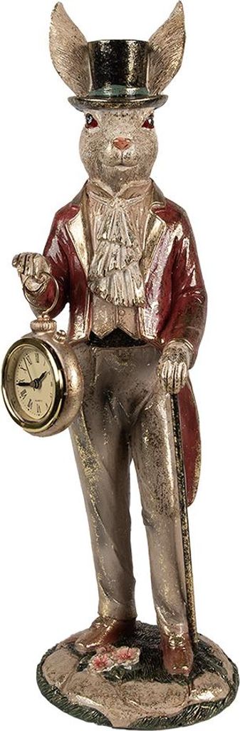 Clayre & Eef Figur Kaninchen 39 cm Weiß Goldfarbig Produktbild 