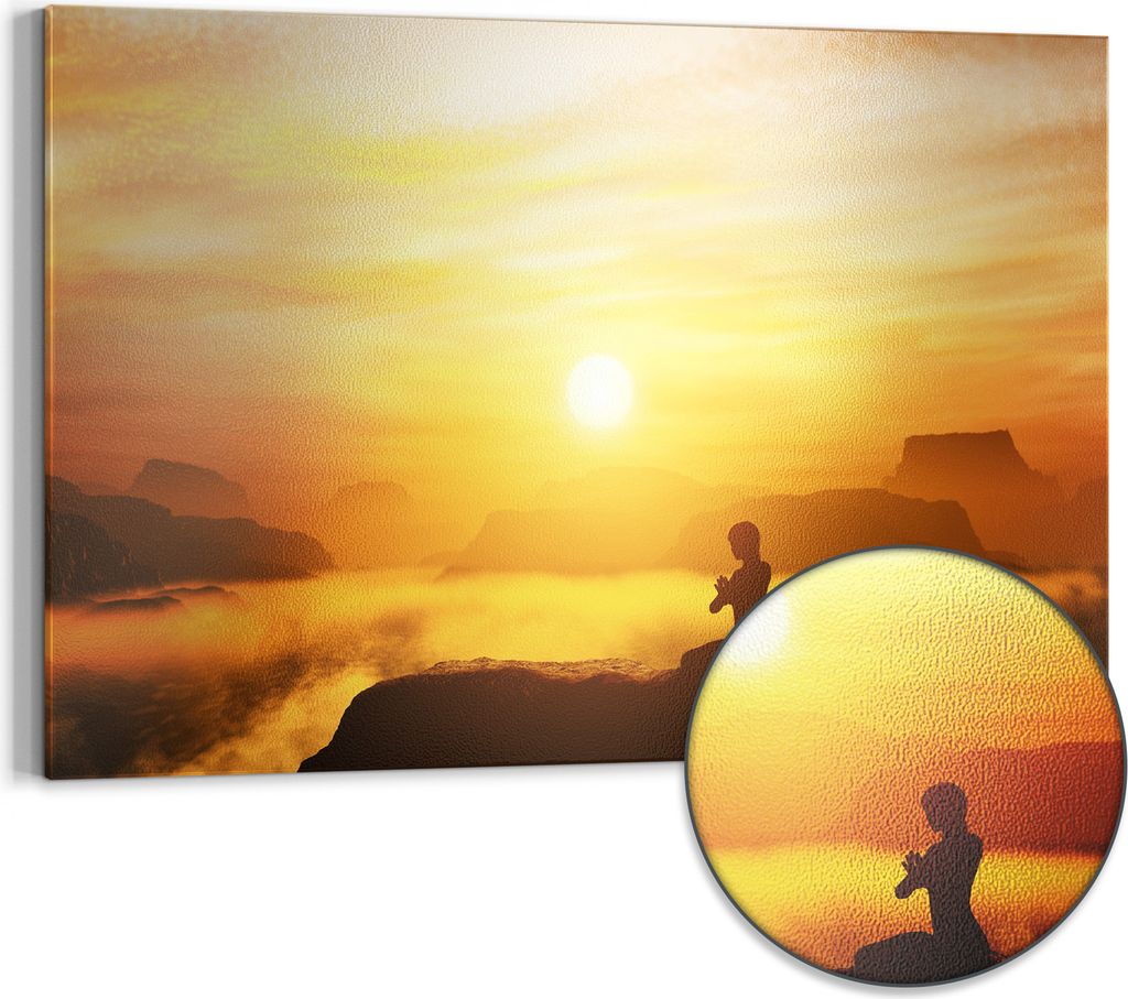 DEQORI Magnettafel Metall 90x60 cm 'Stille Golddämmerung' Whiteboard Pinnwand Büro