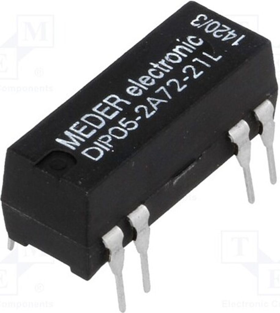 1x Relais: Reed USpule : 5VDC 1A max.200VDC max.200VAC DIP05-2A72-21L Elektromag