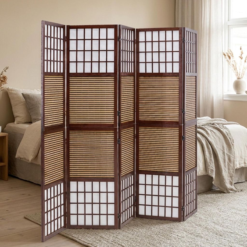 Homestyle4u Paravent Raumteiler 5 teilig Faltbar Blickdicht Produktbild 