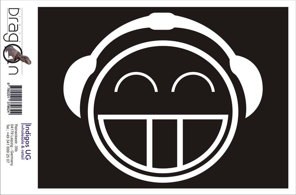 Aufkleber / Autoaufkleber - JDM / Die cut / Auto / OEM - hear phone smile 210x210mm gold - Heckscheibe / Heckscheibenaufkleber