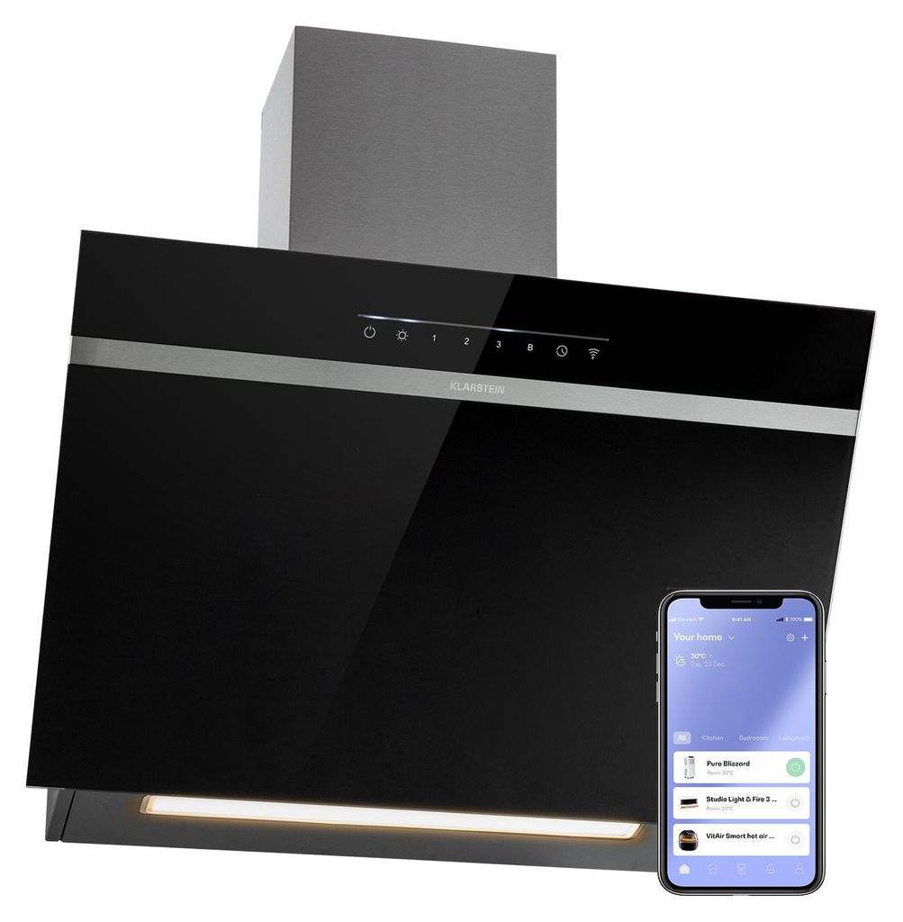 Klarstein Hotte aspirante 60cm, Hotte aspirante noire avec Image du produit 
